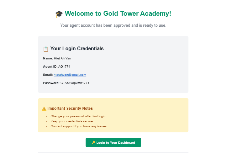 Gold Tower Agent Portal screenshot 3